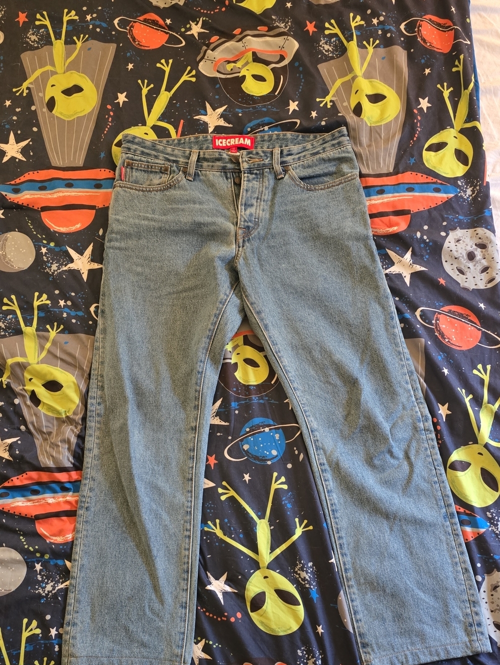 Icecream Light Blue Straight Leg Jeans